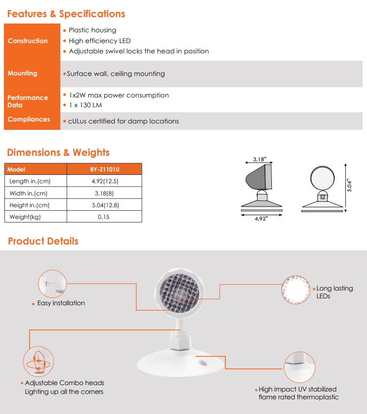 Votatec Single Remote Lamp Head