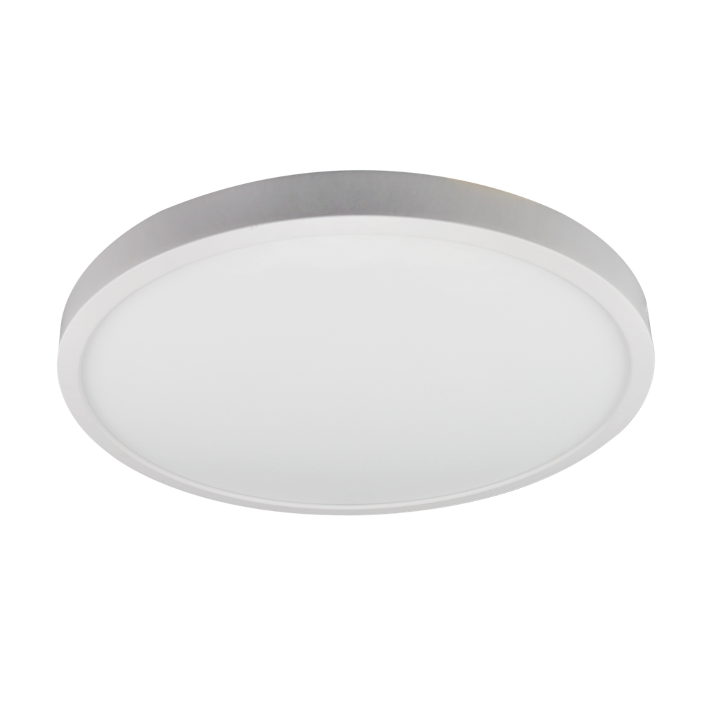 Reno Lighting 19" Slim Surface Round Slim Flush Mount 35W | 2200Lm | Selectable CCT 27/30/35/40/50K | 120V | White /Brushed Nickel