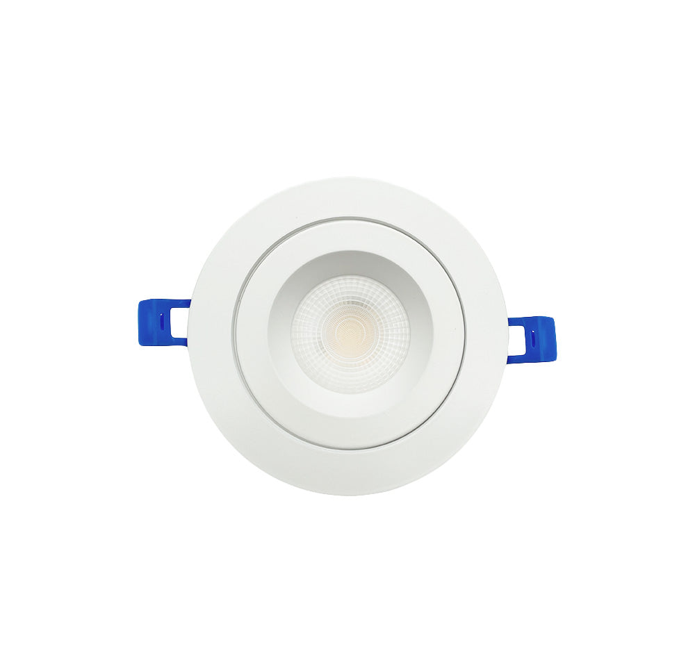 Dawnray 4" Anti-Glare LED Gimbal Recessed Fixture Round, 5CCT 2700K/3000K/3500K/4000K/5000K, Dimmable