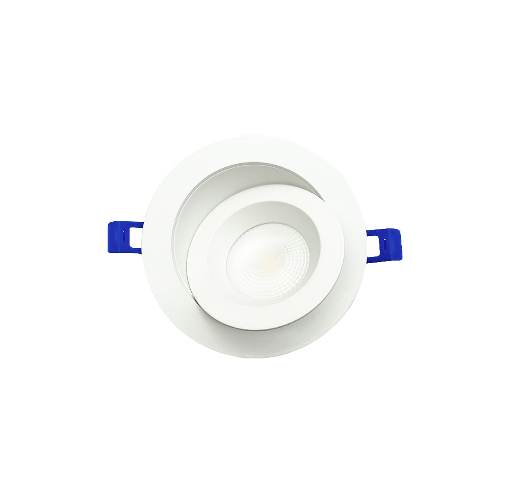 Dawnray 4" Anti-Glare LED Gimbal Recessed Fixture Round, 5CCT 2700K/3000K/3500K/4000K/5000K, Dimmable