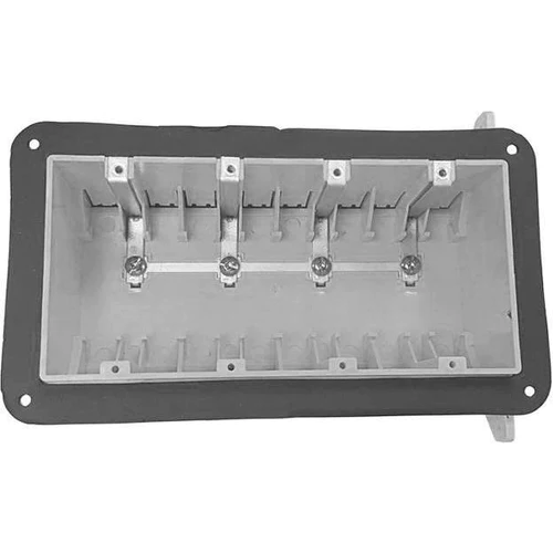4 Gang Plastic Device Box with clamps and vapour barrier , 1Pack/30 Pack