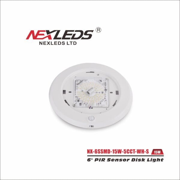 Nexleds 6inch Disk Light With Sensor 5CCT Wet Location