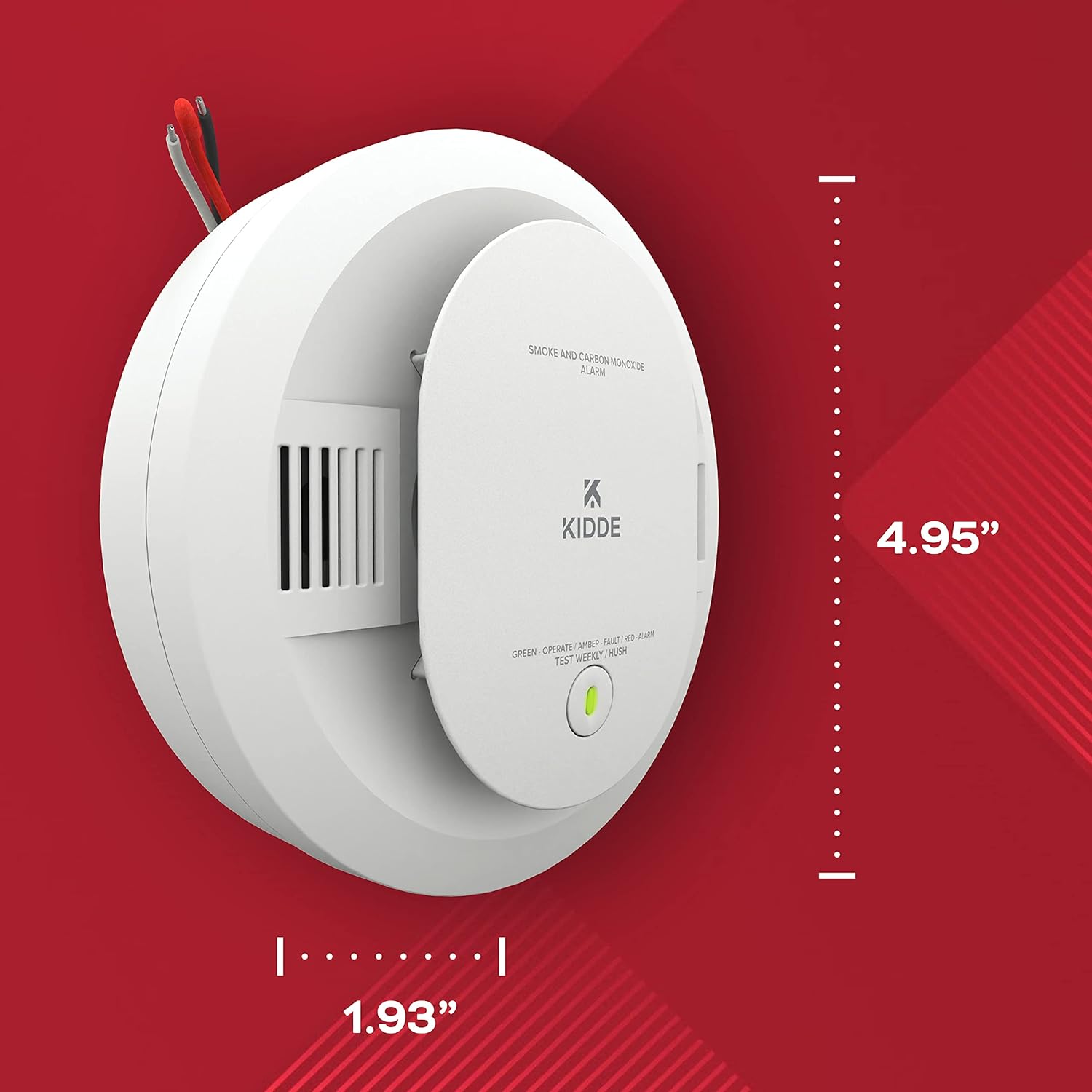 Kidde Hardwired Smoke & Carbon Monoxide Detector, AA Battery Backup, Voice Alerts, Interconnectable, LED Warning Light Indicators, 900-CUAR-VCA, 21032311