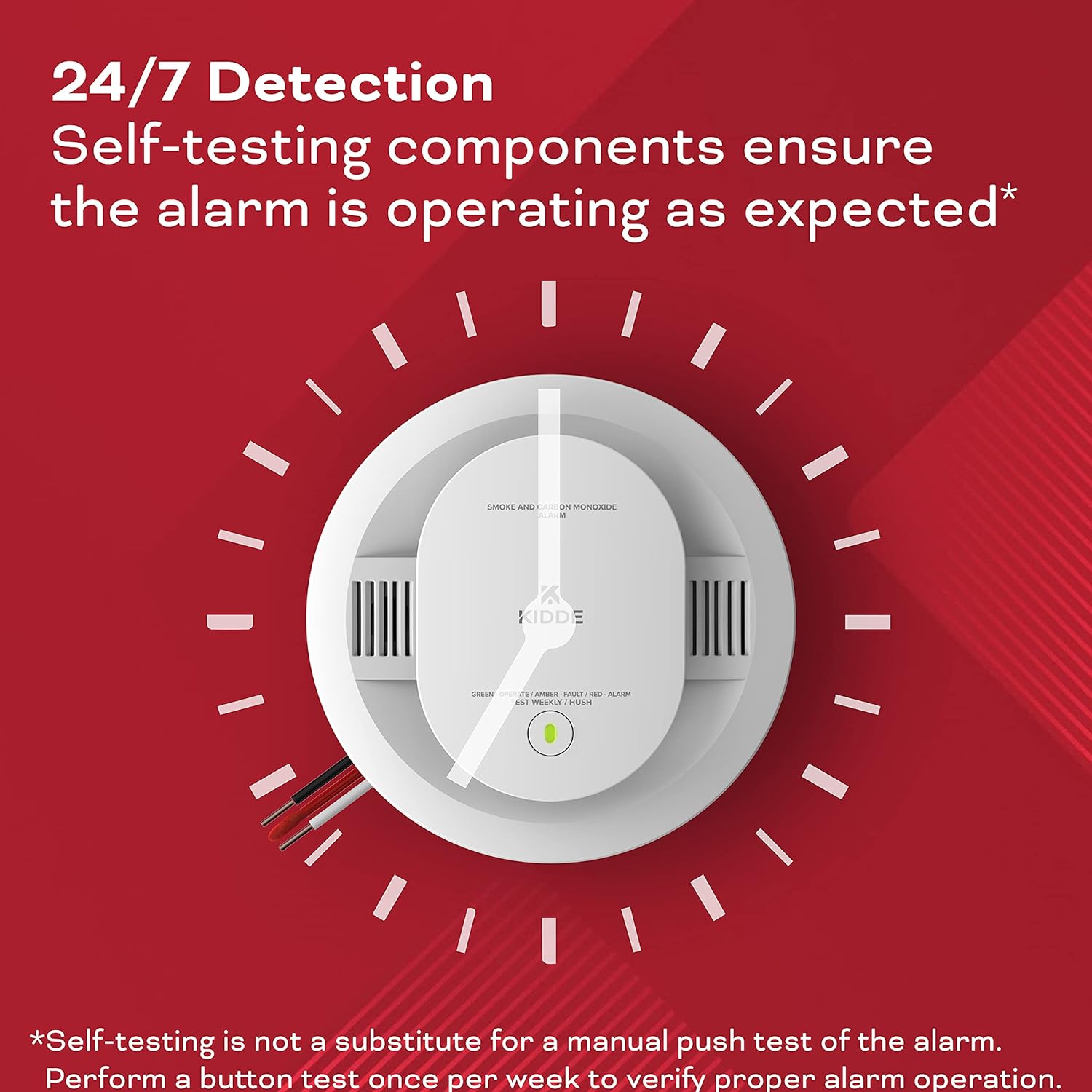 Kidde Hardwired Smoke & Carbon Monoxide Detector, AA Battery Backup, Voice Alerts, Interconnectable, LED Warning Light Indicators, 900-CUAR-VCA, 21032311