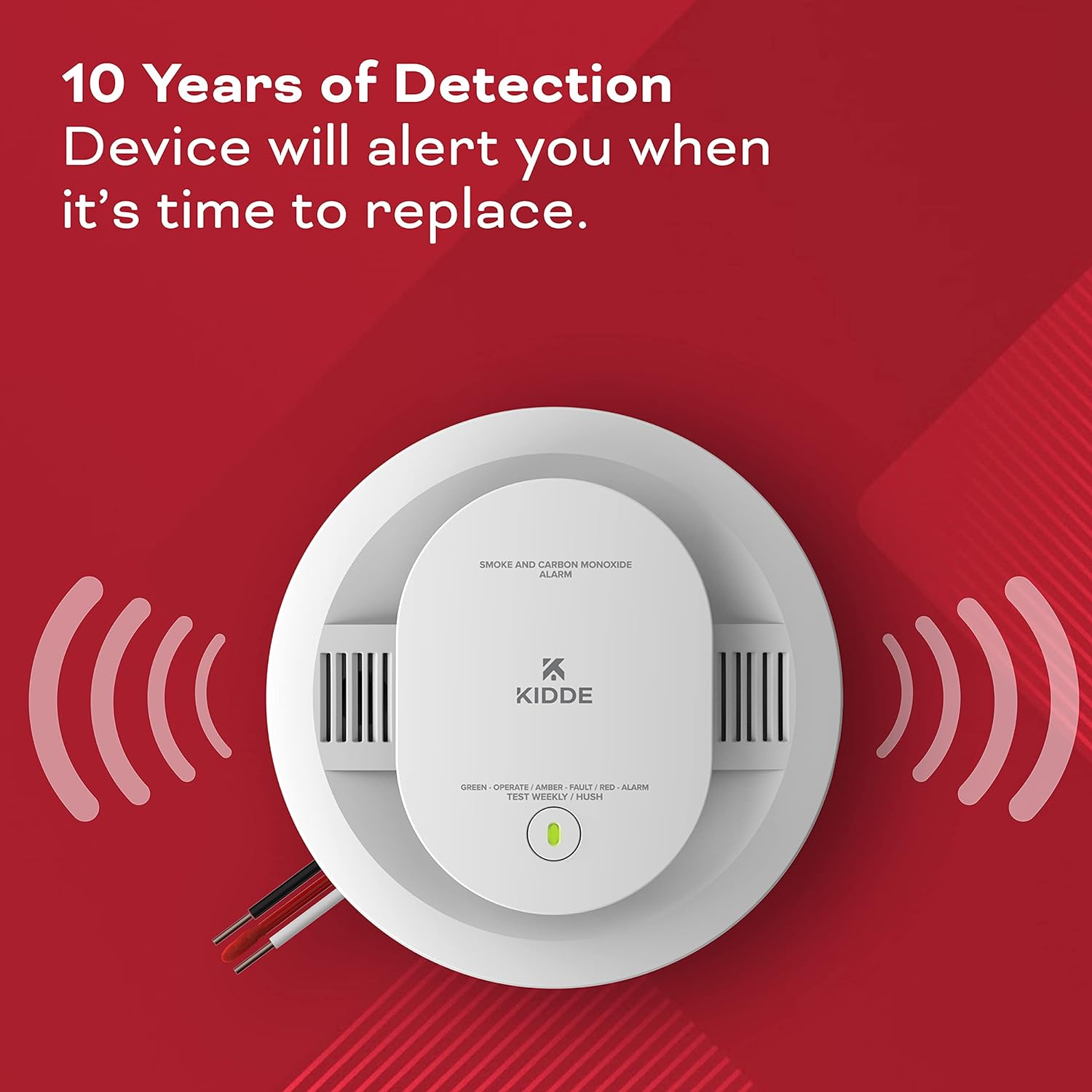 Kidde Hardwired Smoke & Carbon Monoxide Detector, AA Battery Backup, Voice Alerts, Interconnectable, LED Warning Light Indicators, 900-CUAR-VCA, 21032311