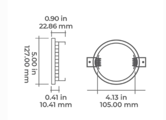 canolight 4" Recessed LED Slim Flat Potlight, 9W 950Lm 3CCT adjustable(3000K/4000K/5000K) White