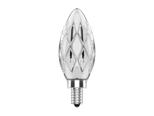 Votatec Cut Glass Candle Filament LED Bulb,E12 5.5W 600Lm, Single Colour 3000K