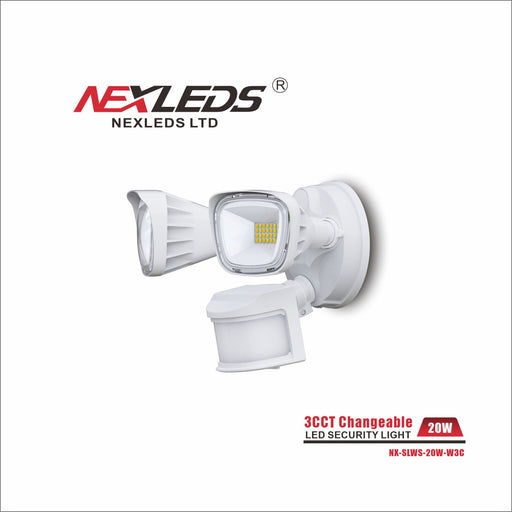 NEXLEDS Double Head Sensor LED Security Light White/Black 3CCT