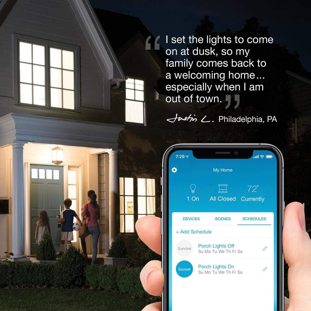 Lutron P-BDG-PKG1W-C, Caseta Wireless Smart Lighting Dimmer Switch With A Remote Control And A Smart Bridge