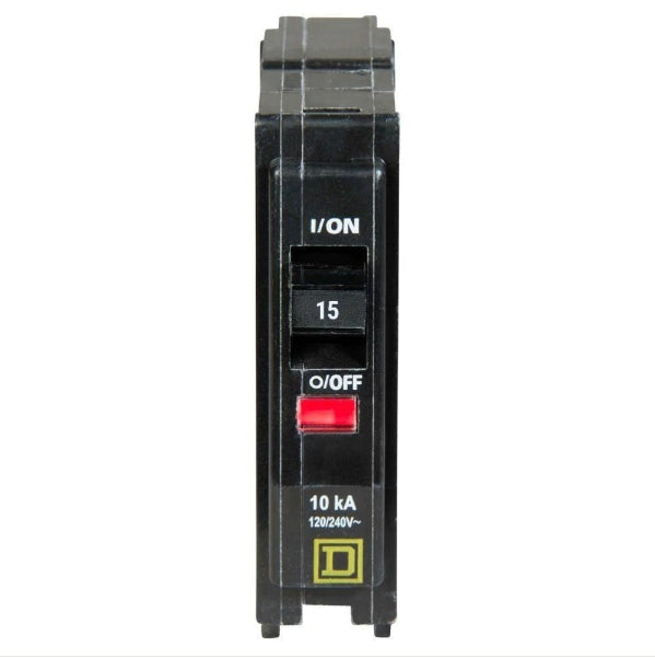 SquareD, QO, 15A, 1 pole, 120/240VAC, 10kA, plug in, QO115