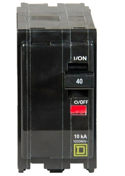 SquareD, QO, 40A, 2 pole, 120/240VAC, 10kA, plug in, QO240