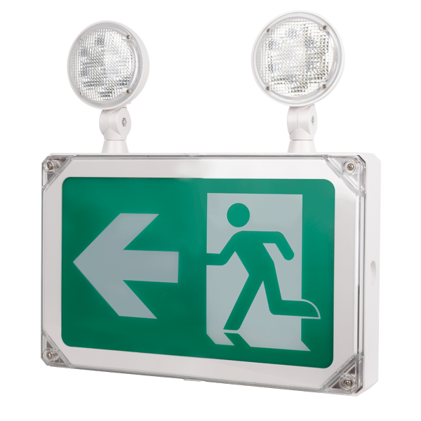 Reno Lighting WET LOCATION RUNNING MAN COMBO | IP65 | 120MINS BATTERY BACK UP | 120-347VAC | 24 HOURS RECHARGE TIME |