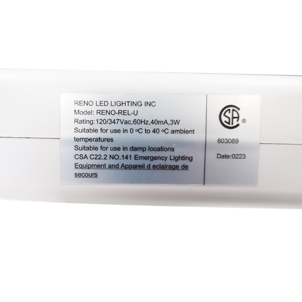 Reno Lighting LED EDGE-LIT RUNNING MAN SIGN | 90MINS BATTERY BACK UP | 120/277/347VAC | 3W | 3.6V Ni-cad |