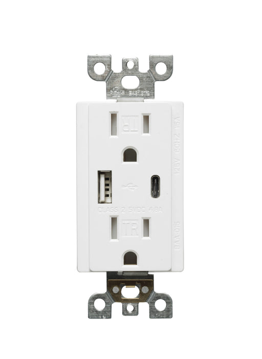 Votatec 20A USB Charger & Duplex Receptacle (TR) TYPE A+C White/Black
