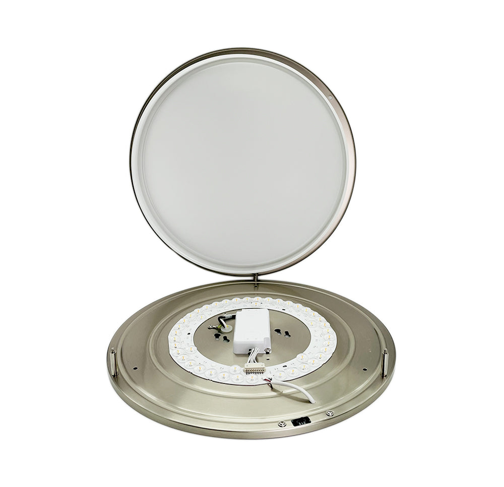 Dawnray 12" Flush mount Ceiling Light, 3 colors changable, 3000K/4000K/5000K, Brushed Nickel