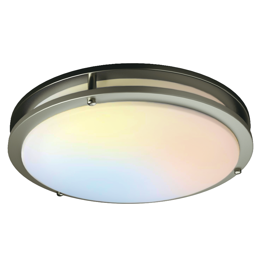 Dawnray 12" Smart Led Flush mount Ceiling Light RGB, Brushed Nickel, Work With Amazon Alexa & Google Assisdant