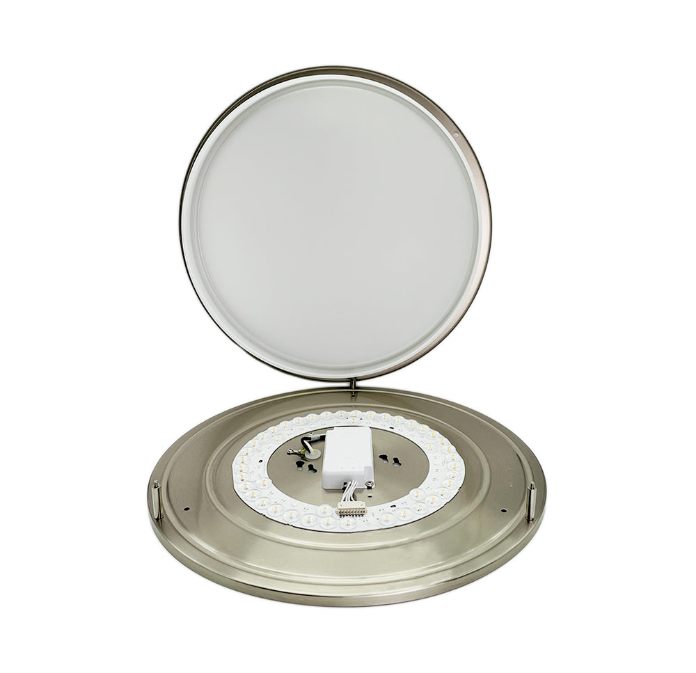 Dawnray 12" Smart Led Flush mount Ceiling Light RGB, Brushed Nickel, Work With Amazon Alexa & Google Assisdant