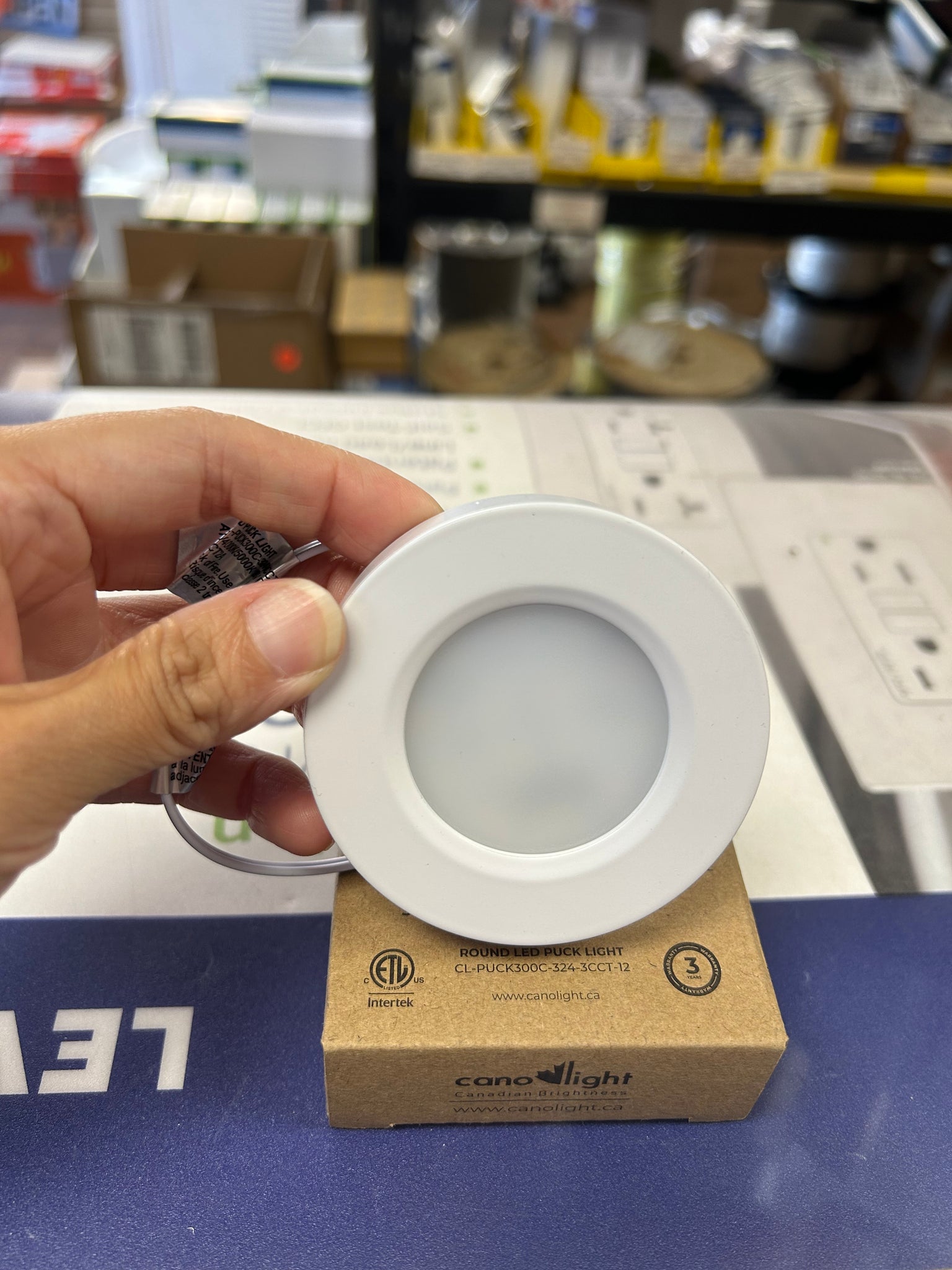 canolight LED Puck Light,3W 24V 3CCT, White/Black/Brushed Nickel
