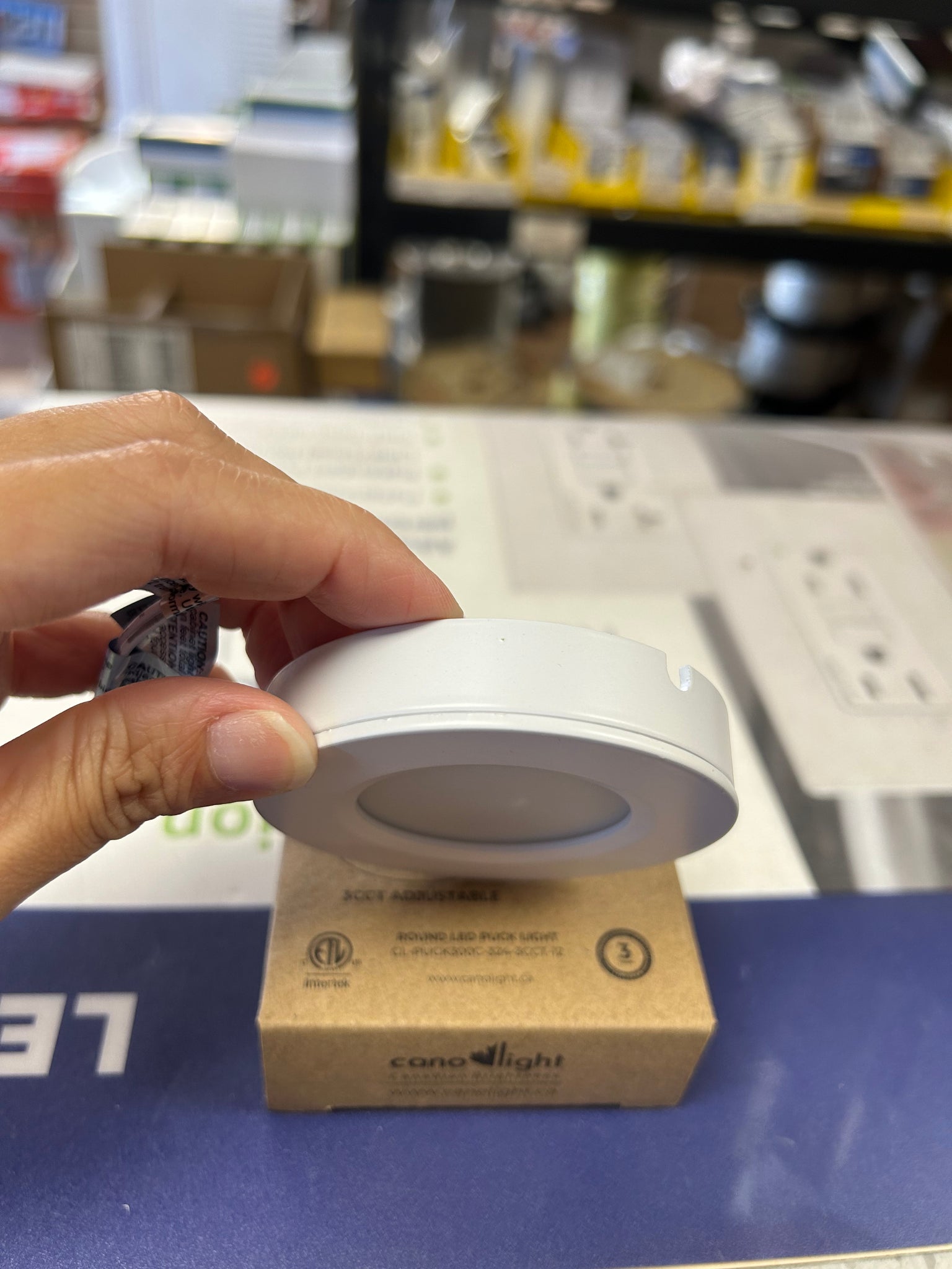 canolight LED Puck Light,3W 24V 3CCT, White/Black/Brushed Nickel