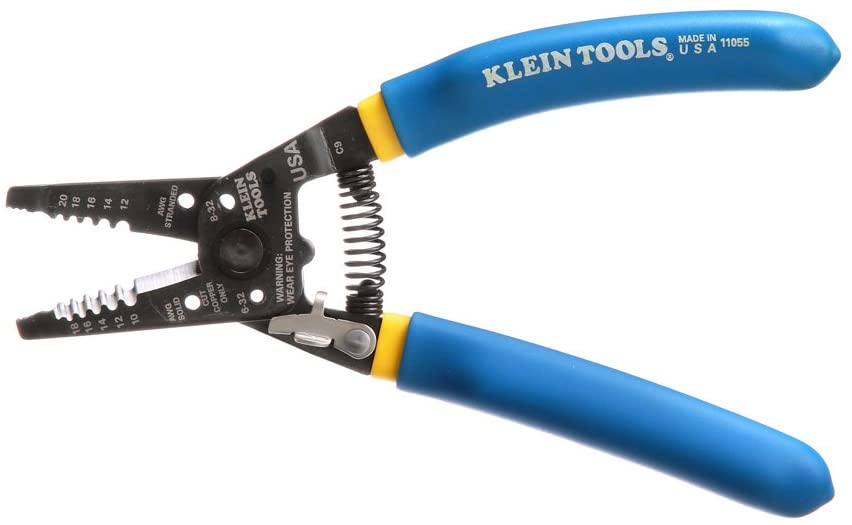 Klein Tools 11055  7-1/8 in. Klein-Kurve Wire Stripper/Cutter for 10-18 AWG Solid Wire and 12-20 AWG Stranded Wire