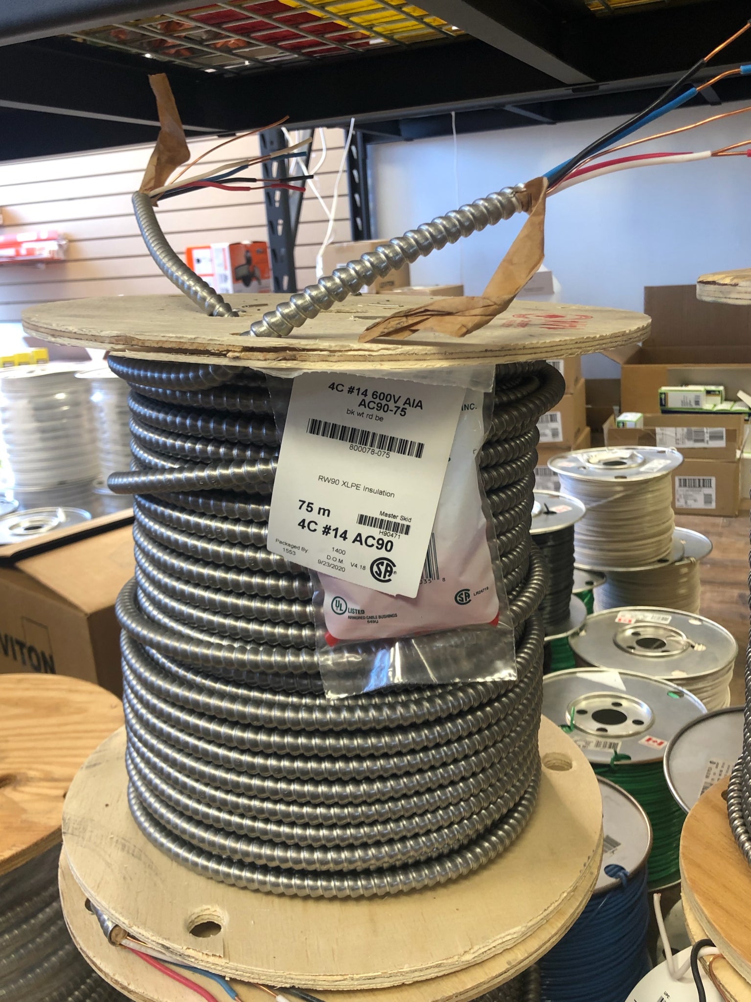 Armored Electrical Cable Copper Electrical Wire AC90 14/4 BX 75m/Roll (Electrical Wire Only Pick Up/ Local Delivery)
