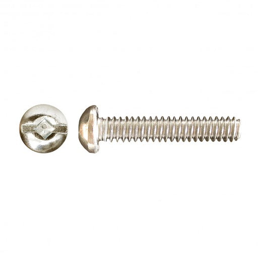 Paulin 6-32 X 2" ROUND HEAD SQUARE/SLOT DRIVE MACHINE SCREW-ZINC PLATED(100 Pieces)