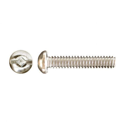 Paulin 6-32 X 2" ROUND HEAD SQUARE/SLOT DRIVE MACHINE SCREW-ZINC PLATED(100 Pieces)