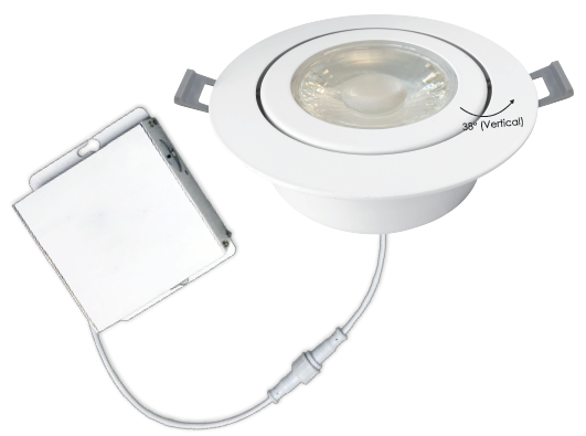 Votatec 6" LED Round Gimbal Panel(Potlight) 3000K/4000K/5000K(changeable), White