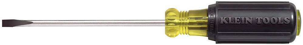 Klein Tools 601-4 3/16-Inch Cabinet-Tip Screwdriver with 4-Inch Round Shank - Consavvy