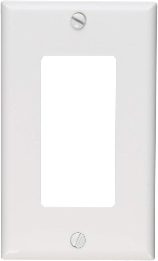 Leviton 80401-NW 1-Gang Decora/GFCI Device Wallplate, Standard Size, Thermoplastic Nylon, Device Mount, White - Consavvy