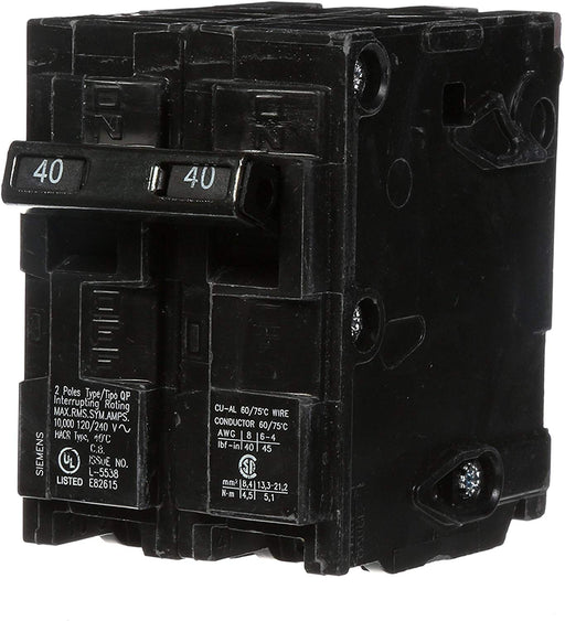 SIEMENS Q240 40-Amp Double Pole Type QP Circuit Breaker - Consavvy