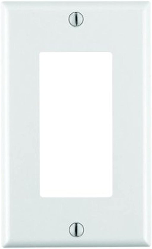 Leviton 80401-W 1-Gang Decora/GFCI Device Decora Wallplate, Standard Size, Thermoset, Device Mount (White)
