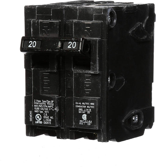 SIEMENS Q220 20-Amp Double Pole Type QP Circuit Breaker - Consavvy