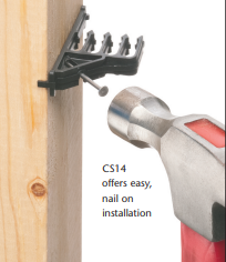 Arlington Industries CS14-25 Nail-On Cable Spacer, Holds up to Eight 14/2 Cables on Stud, Non-Metallic, 25-Pack