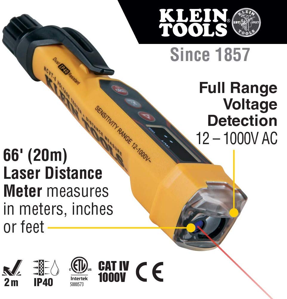 Klein Tools NCVT-6 Non-Contact Voltage Tester with Laser Distance Meter - Consavvy