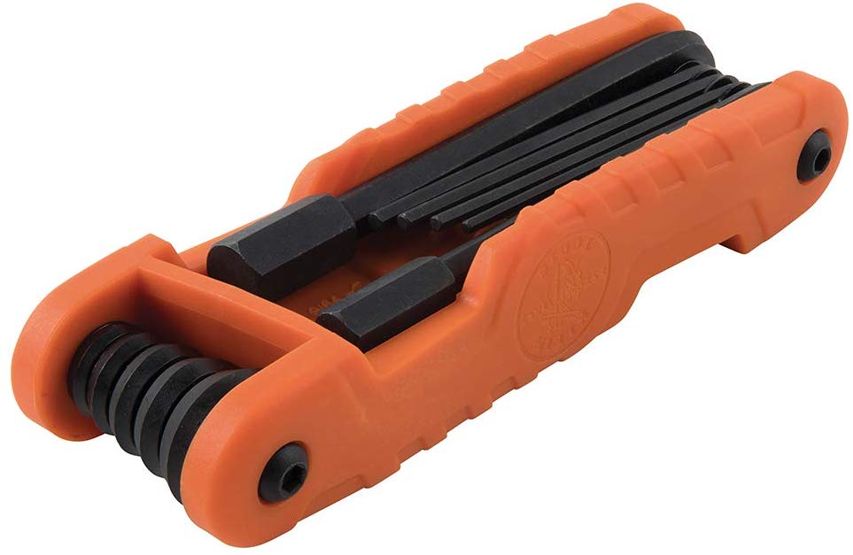 Klein Tools 70550 Pro Folding Hex Key Set, 11 Fractional Inch-Sized Keys - Consavvy
