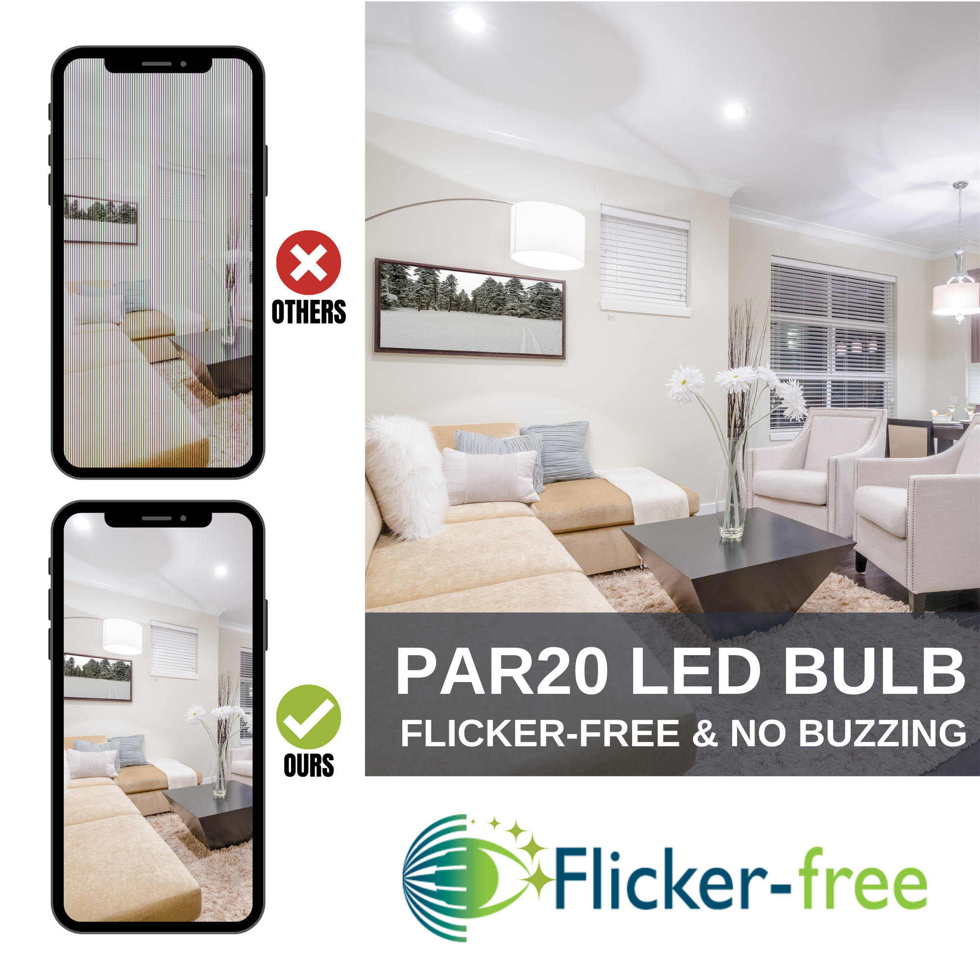 DawnRay LED PAR20, 7W, 500 Lumens, 3000K/5000K, Warm White/Cool White ,Dimmable ,3 Years Warranty