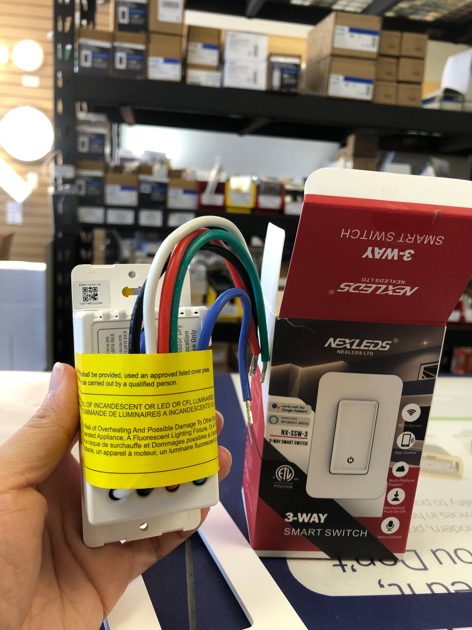 Nexleds 3 Way Smart Switch Wallplate Included