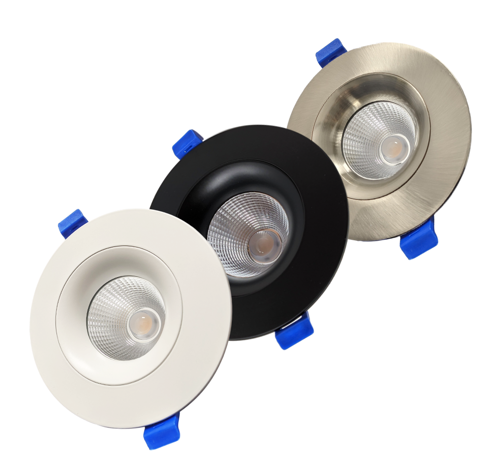 DawnRay 5CCT 3.5" LED Round Baffle Recessed Light (Potlight) 2700K/3000K/3500K/4000K/5000K(changeable), White/Black/Brushed Nickel, 9W, 650LM