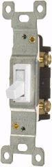 Vista 45021 - Standard Toggle Switch Single Pole 15A-120V-277V, White Color 1Pack