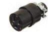 Vista 45400 15A - 125V Plug Connector With Clamp Rubber - 3 wire Black 1Pack/10Pack