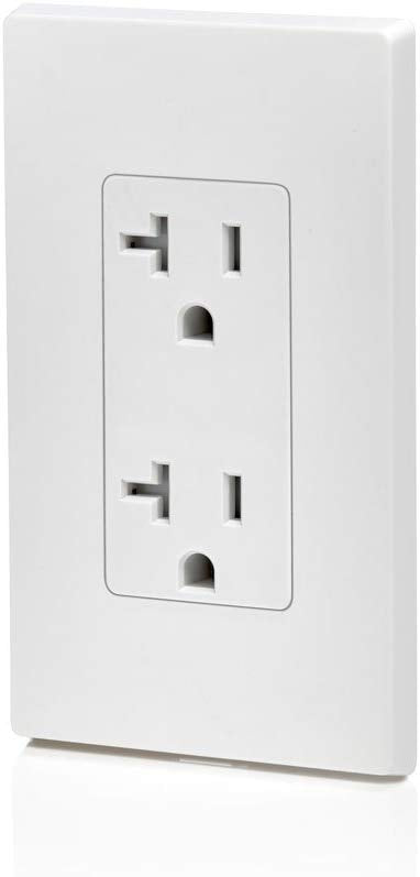 Leviton T5825-W 20 Amp, Tamper- Resistant, Decora Duplex Receptacle, Residential Grade (White) wall plate excluded - Consavvy