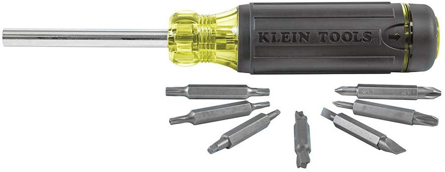 Klein Tools 32290 Multi-Bit Screwdriver with Storage with Cusion Grip for Maximum Torque and Comfort, 15-Piece - Consavvy