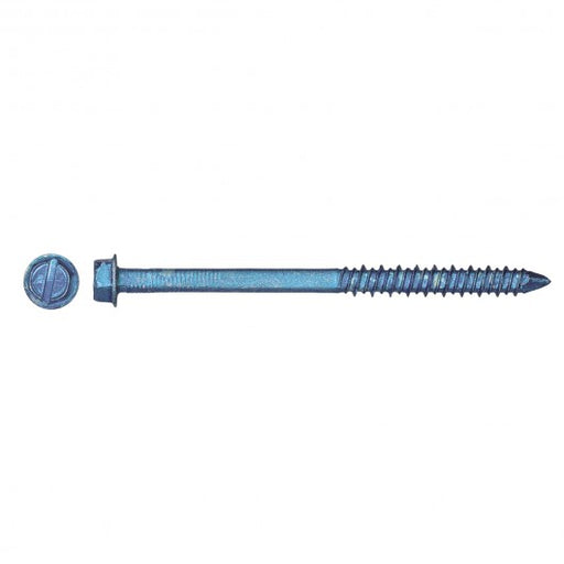 Paulin 3/16" X 2 1/4" HEX WASHER HEAD SLOTTED CONCRETE SCREW WITH BIT-BLUE 1Box(100 Pieces)