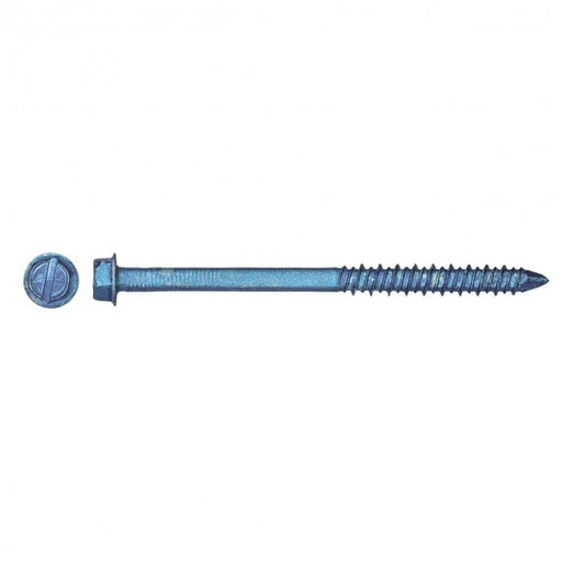 Paulin 1/4" X 1 3/4" HEX WASHER HEAD SLOTTED CONCRETE SCREW WITH BIT-BLUE 1Box(100 Pieces)