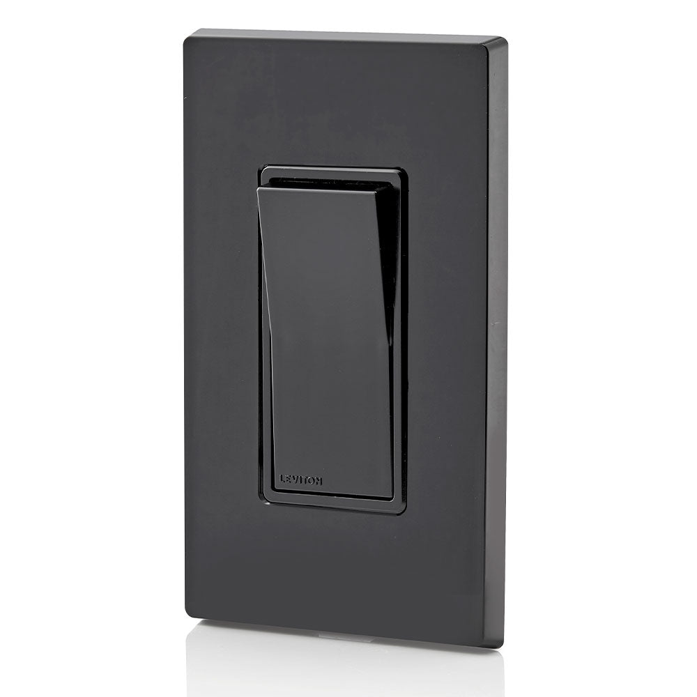 Leviton 5601-P2E Rocker Switch 15A 120/277 Vac 1 Pole Black 1Pack (wall plates excluded)