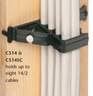 Arlington Industries CS14-25 Nail-On Cable Spacer, Holds up to Eight 14/2 Cables on Stud, Non-Metallic, 25-Pack