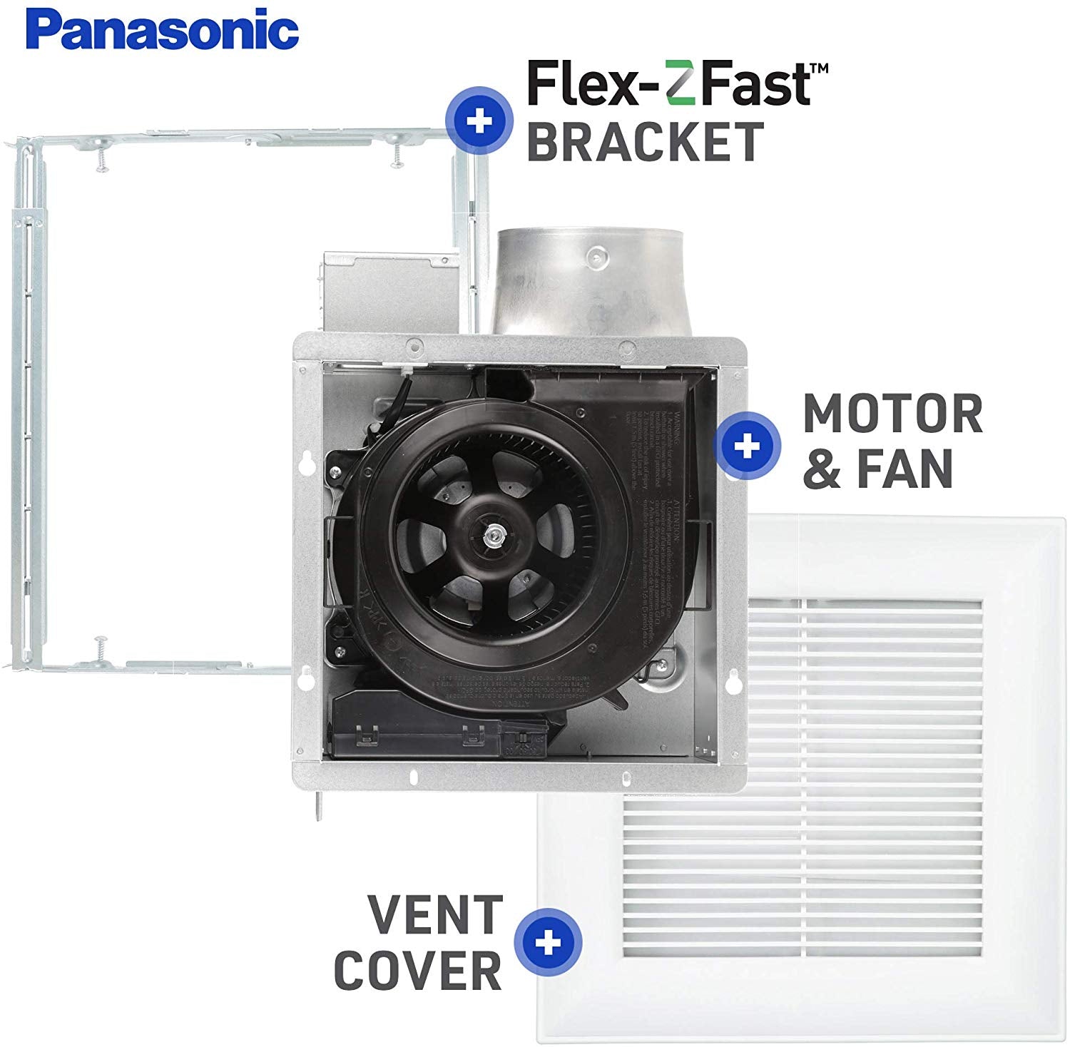 Panasonic FV-0510VS1 WhisperValue Multi-Flow Bathroom Fan, White - Consavvy