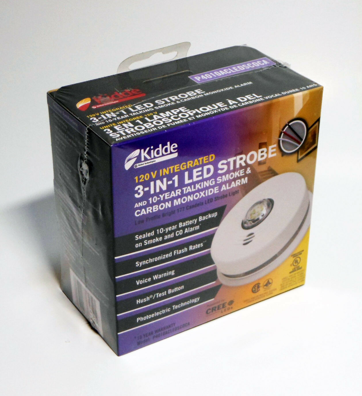 Kidde 120V Integrated 3-IN-1 LED STROBE and 10-Year Talking Smoke & Carbon Monoxide Alarm - Consavvy