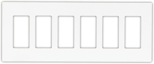 EATON PJS266W Decorative Screwless Wall Plate, 6 Gang, White
